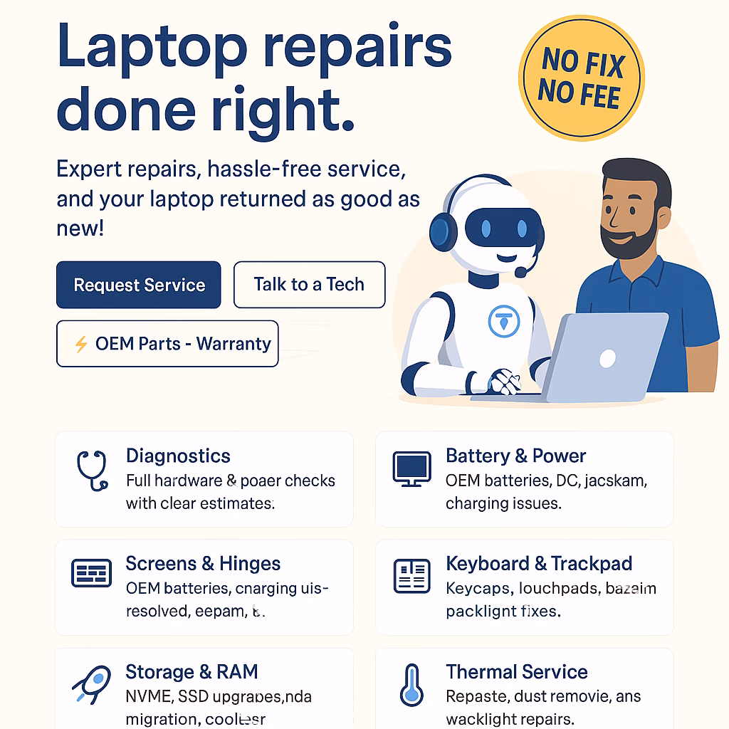 On-site IT support and laptop repair services in Milton PA by Tek Guy On Demand
