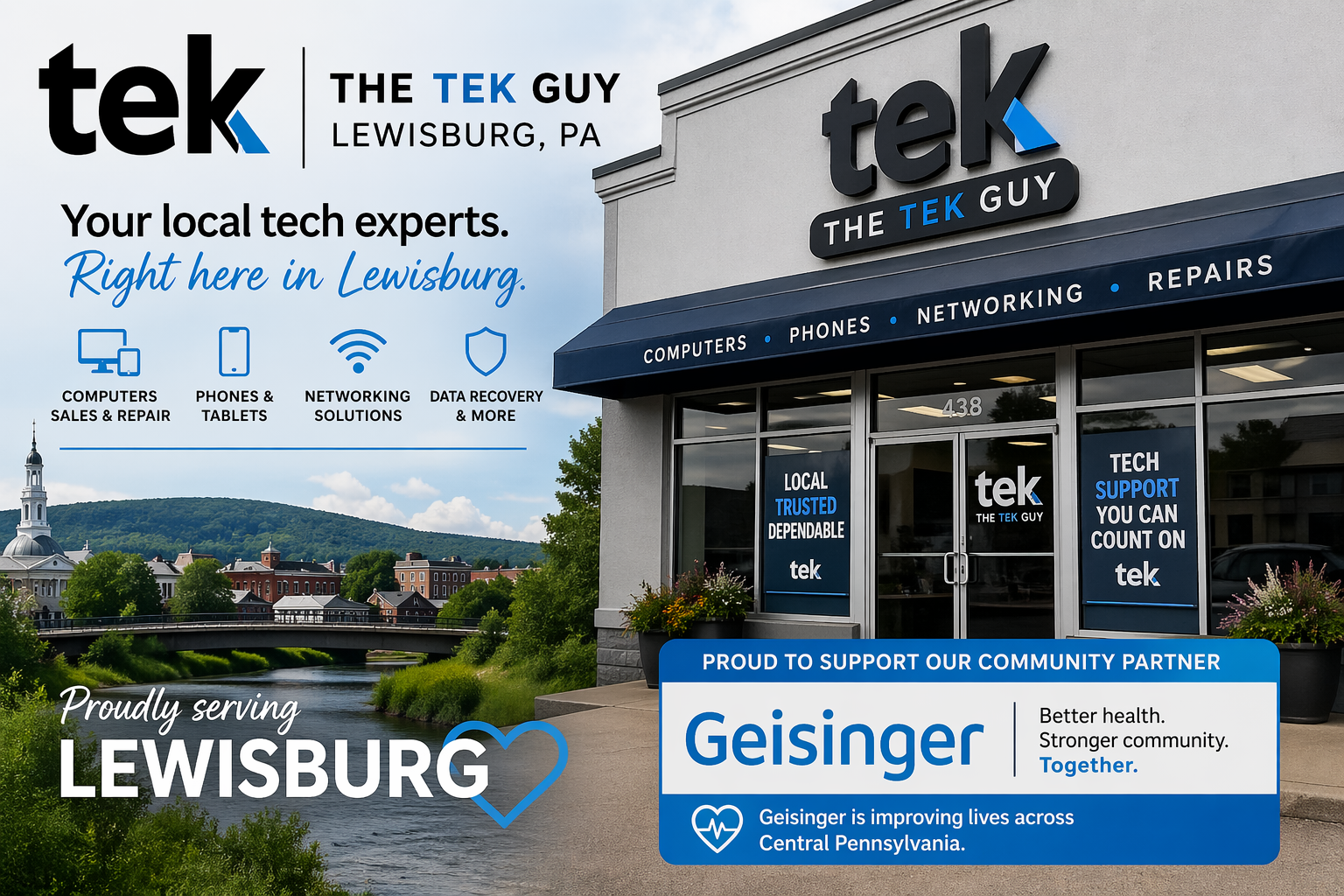 Lewisburg PA tech support Geisinger hospital computer repair printer IT services Tek Guy On Demand