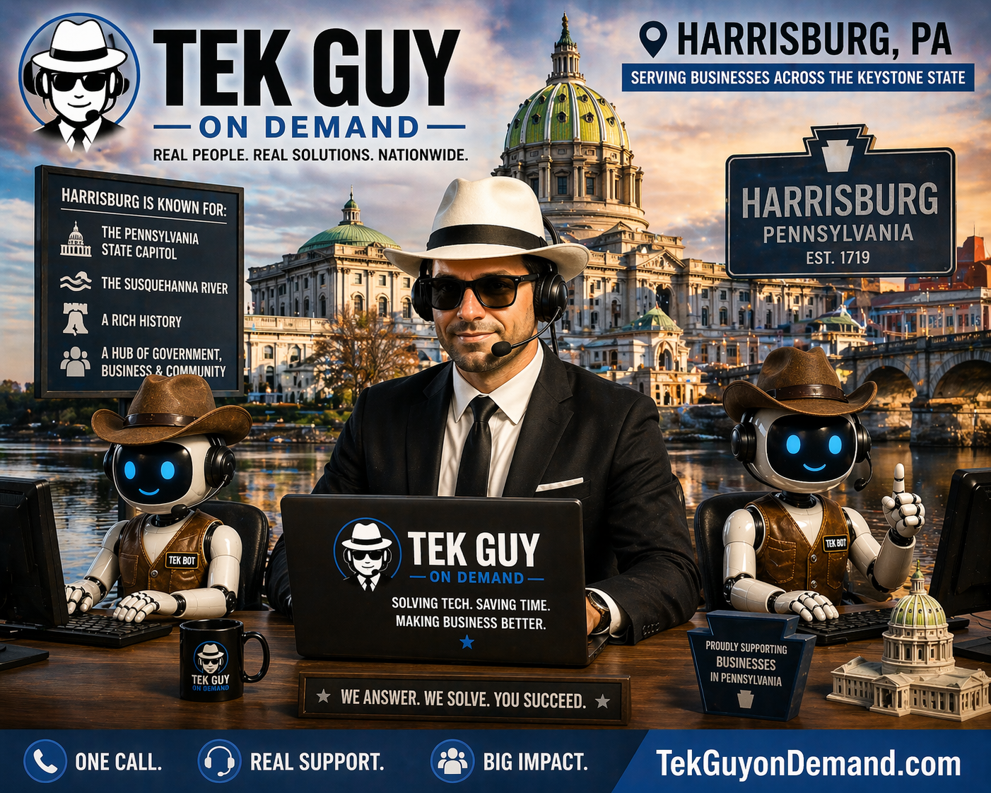 Harrisburg PA tech support for printer repair, computer service, and network IT support by Tek Guy on Demand