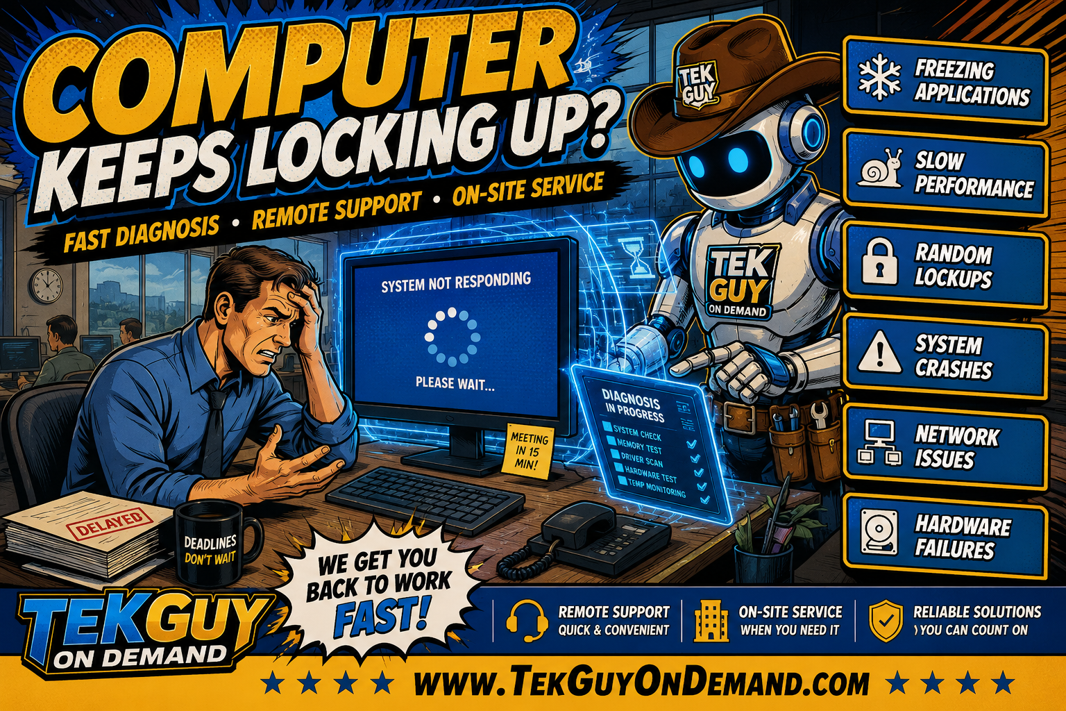 Computer Keeps Freezing Repair Service Williamsport PA